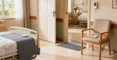 nurse call system in a hospital room